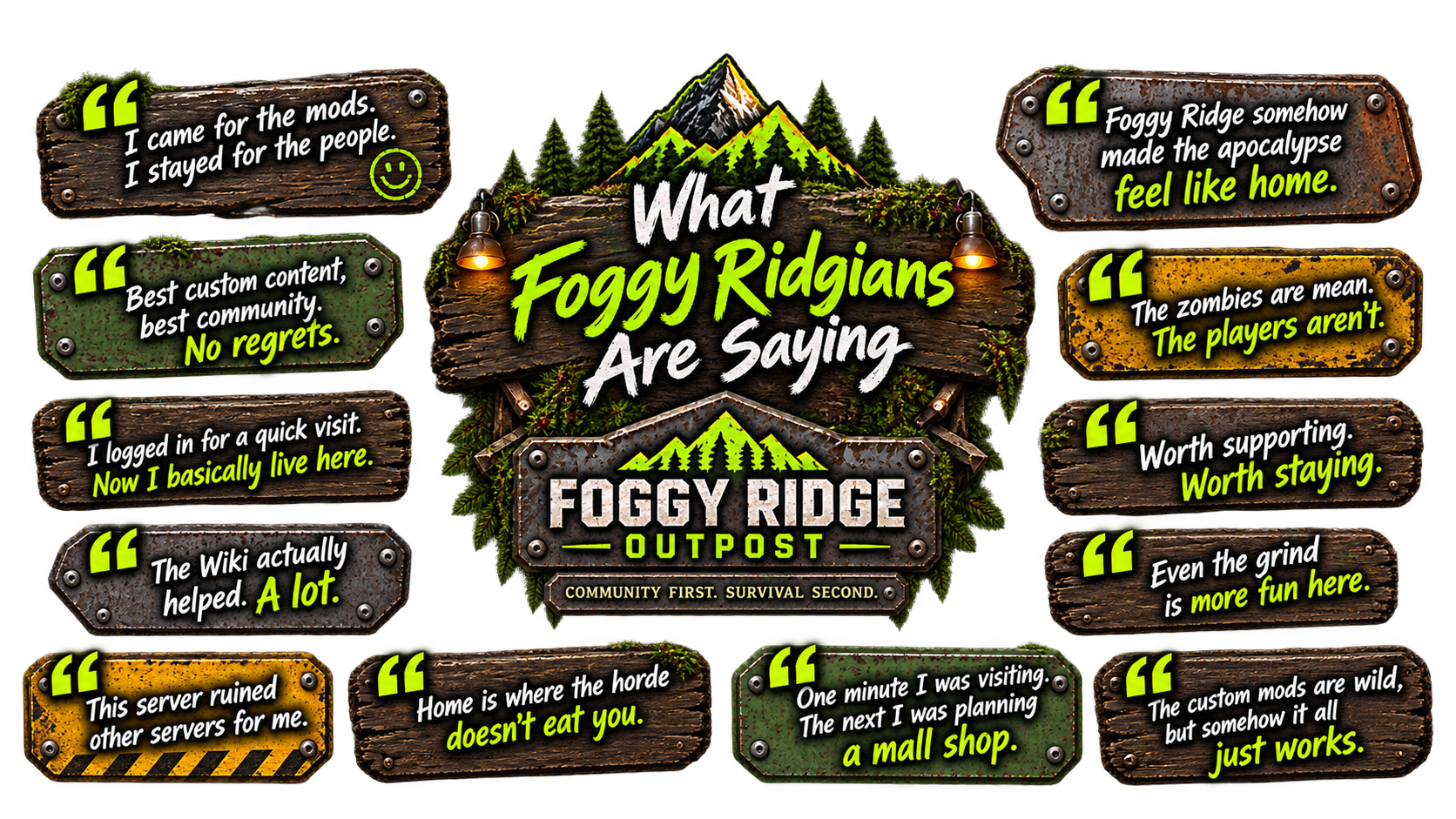 What Foggy Ridgians Are Saying - player quotes from the Foggy Ridge Outpost community